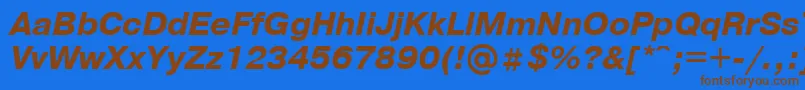 Шрифт PragmaticaBolditalicCyrillic – коричневые шрифты на синем фоне