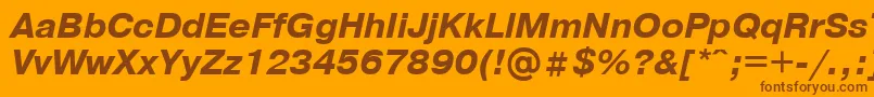 フォントPragmaticaBolditalicCyrillic – オレンジの背景に茶色のフォント
