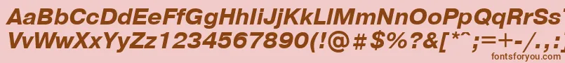 PragmaticaBolditalicCyrillic Font – Brown Fonts on Pink Background