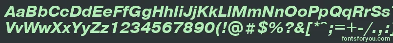 フォントPragmaticaBolditalicCyrillic – 黒い背景に緑の文字