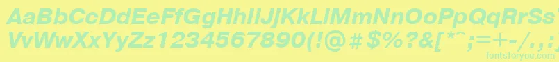 PragmaticaBolditalicCyrillic Font – Green Fonts on Yellow Background