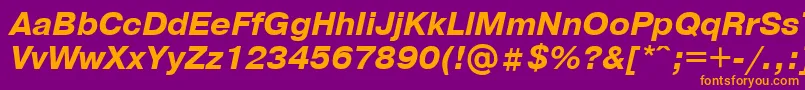 Police PragmaticaBolditalicCyrillic – polices orange sur fond violet