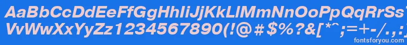 PragmaticaBolditalicCyrillic Font – Pink Fonts on Blue Background