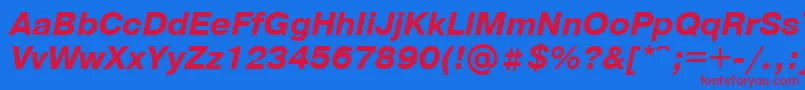 フォントPragmaticaBolditalicCyrillic – 赤い文字の青い背景