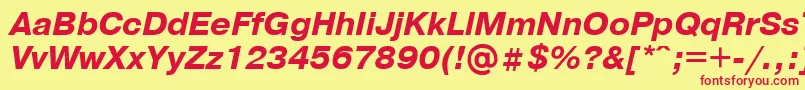 Шрифт PragmaticaBolditalicCyrillic – красные шрифты на жёлтом фоне