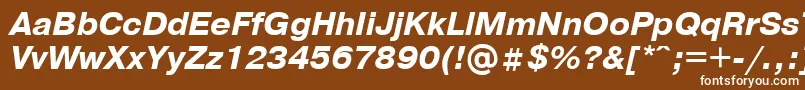 Czcionka PragmaticaBolditalicCyrillic – białe czcionki na brązowym tle