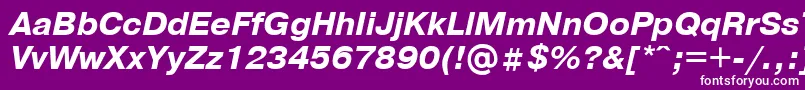Więcej informacji o czcionce PragmaticaBolditalicCyrillic Czcionka PragmaticaBolditalicCyrillic – białe czcionki na fioletowym tle