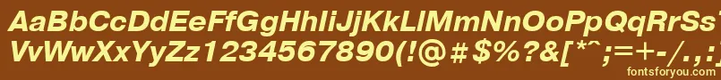 PragmaticaBolditalicCyrillic Font – Yellow Fonts on Brown Background