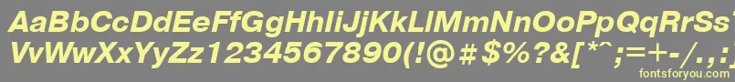 Fonte PragmaticaBolditalicCyrillic – fontes amarelas em um fundo cinza