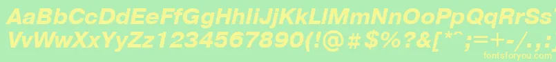 PragmaticaBolditalicCyrillic Font – Yellow Fonts on Green Background