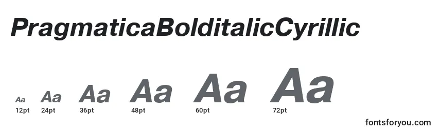 Размеры шрифта PragmaticaBolditalicCyrillic