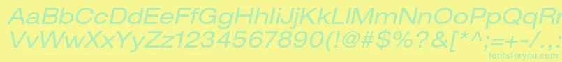 HelveticaneueltstdExo Font – Green Fonts on Yellow Background