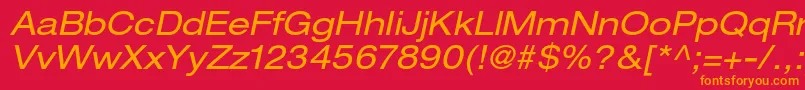 HelveticaneueltstdExo Font – Orange Fonts on Red Background