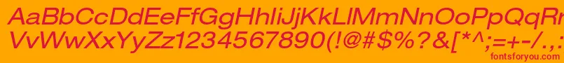 HelveticaneueltstdExo Font – Red Fonts on Orange Background