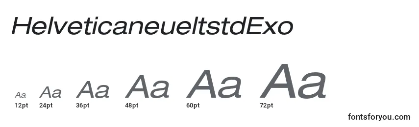 Tamaños de fuente HelveticaneueltstdExo