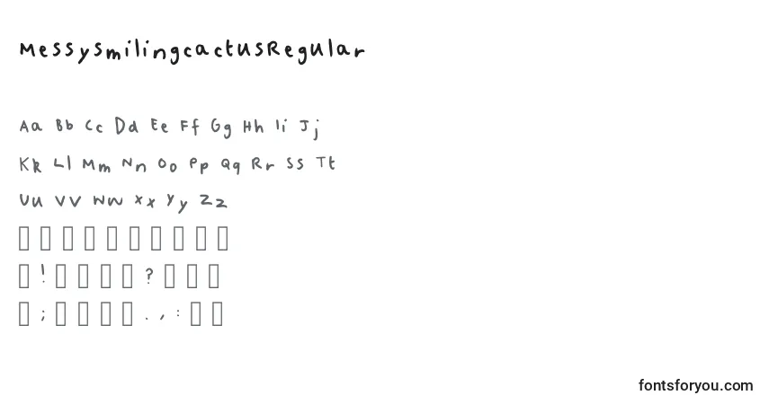Czcionka MessysmilingcactusRegular – alfabet, cyfry, specjalne znaki