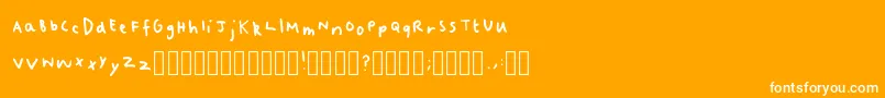 MessysmilingcactusRegular-Schriftart – Weiße Schriften auf orangefarbenem Hintergrund