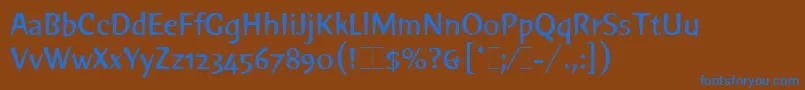 Czcionka GreenLetPlain.1.0 – niebieskie czcionki na brązowym tle