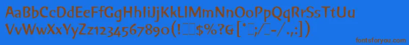 Шрифт GreenLetPlain.1.0 – коричневые шрифты на синем фоне