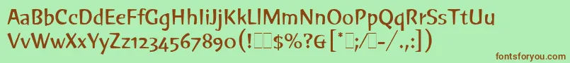 Шрифт GreenLetPlain.1.0 – коричневые шрифты на зелёном фоне