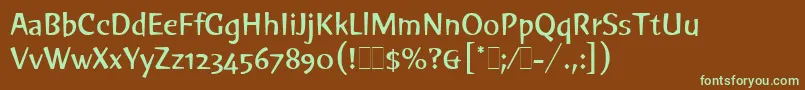 Шрифт GreenLetPlain.1.0 – зелёные шрифты на коричневом фоне