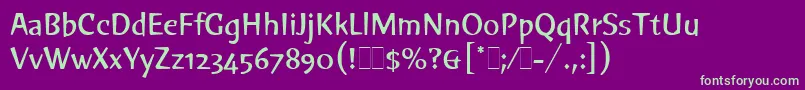 Fonte GreenLetPlain.1.0 – fontes verdes em um fundo violeta