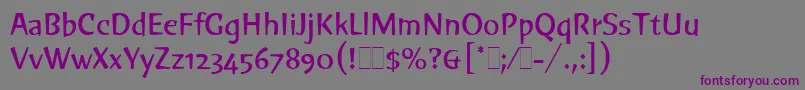 Шрифт GreenLetPlain.1.0 – фиолетовые шрифты на сером фоне