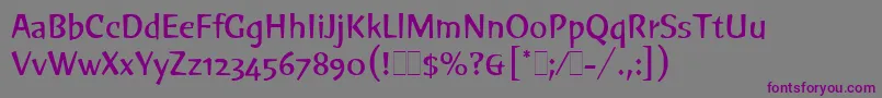 フォントGreenLetPlain.1.0 – 紫色のフォント、灰色の背景