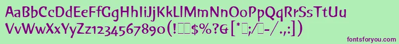 Fonte GreenLetPlain.1.0 – fontes roxas em um fundo verde