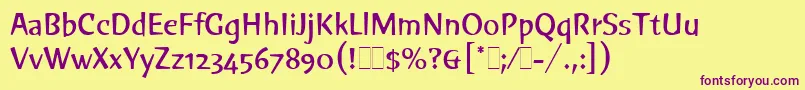 フォントGreenLetPlain.1.0 – 紫色のフォント、黄色の背景