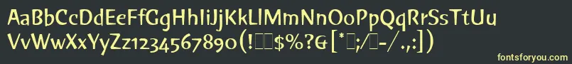 Fonte GreenLetPlain.1.0 – fontes amarelas em um fundo preto