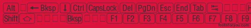 RrkeycapsNormal Font – Black Fonts on Red Background