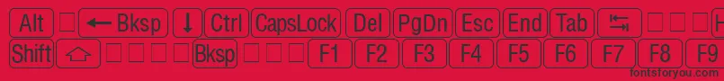 fuente RrkeycapsNormal – Fuentes Negras Sobre Fondo Rojo