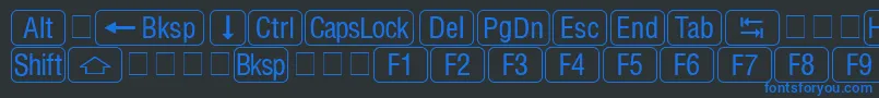 fuente RrkeycapsNormal – Fuentes Azules Sobre Fondo Negro