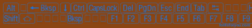 RrkeycapsNormal Font – Blue Fonts on Brown Background
