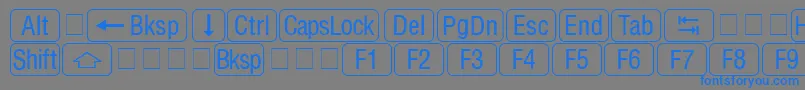 RrkeycapsNormal Font – Blue Fonts on Gray Background