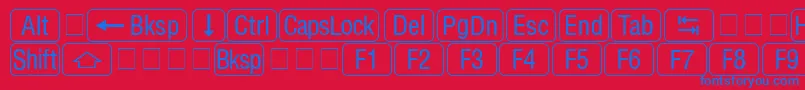 RrkeycapsNormal Font – Blue Fonts on Red Background