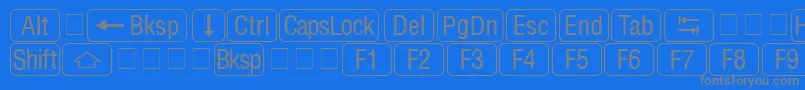 フォントRrkeycapsNormal – 青い背景に灰色の文字