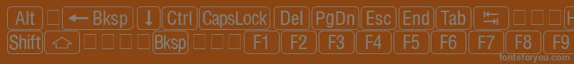 RrkeycapsNormal Font – Gray Fonts on Brown Background