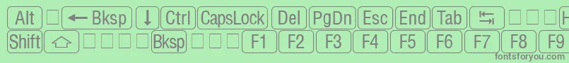 RrkeycapsNormal Font – Gray Fonts on Green Background