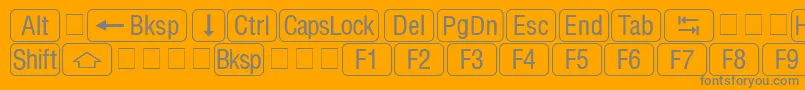 Fonte RrkeycapsNormal – fontes cinzas em um fundo laranja
