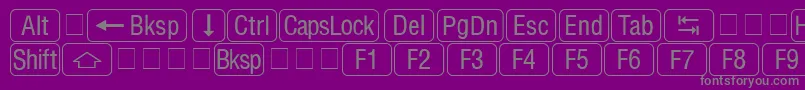 RrkeycapsNormal Font – Gray Fonts on Purple Background