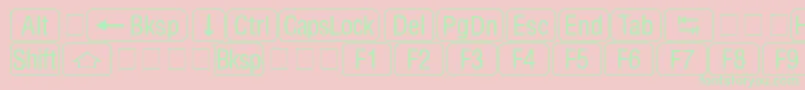 RrkeycapsNormal Font – Green Fonts on Pink Background