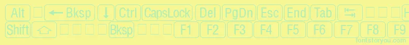 RrkeycapsNormal Font – Green Fonts on Yellow Background