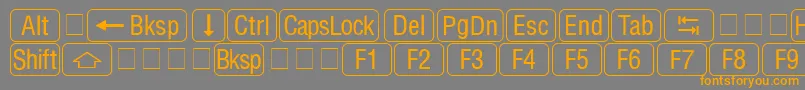More about RrkeycapsNormal Font RrkeycapsNormal Font – Orange Fonts on Gray Background