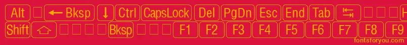 RrkeycapsNormal Font – Orange Fonts on Red Background