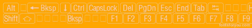 RrkeycapsNormal Font – Pink Fonts on Orange Background