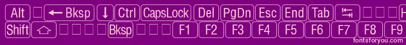 RrkeycapsNormal Font – Pink Fonts on Purple Background