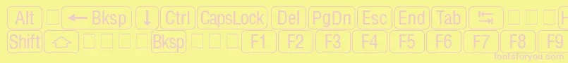 フォントRrkeycapsNormal – ピンクのフォント、黄色の背景