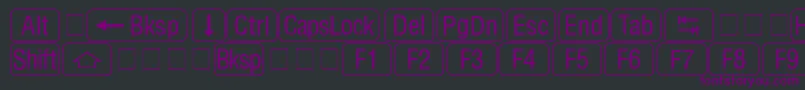 RrkeycapsNormal Font – Purple Fonts on Black Background